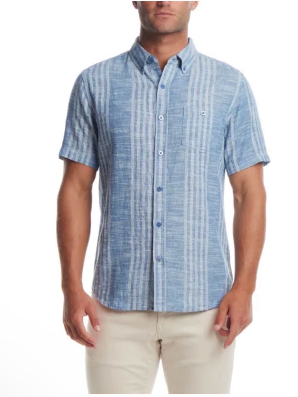 Weatherproof Vintage men’s cotton/Linen short sleeve shirts